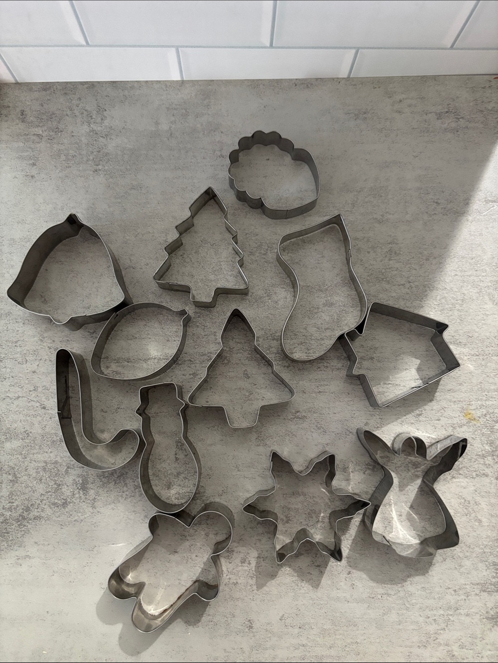 Metal Holiday Cookie Cutter Set - Silver Stainless Steel